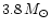 $3.8\,M_{\odot}$