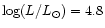 $\log(L/L_{\odot})=4.8$