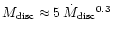$M_{{\rm disc}} \approx 5\,\dot{M}_{{\rm disc}}{}^{0.3}$