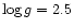 $\log
g=2.5$