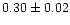 $0.30\pm 0.02$
