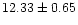 $ 12.33 \pm 0.65$