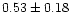 $ 0.53 \pm 0.18$