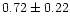 $ 0.72 \pm 0.22$