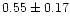 $ 0.55 \pm 0.17$