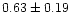 $ 0.63 \pm 0.19$