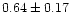 $ 0.64 \pm 0.17$