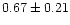 $ 0.67 \pm 0.21$