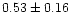 $ 0.53 \pm 0.16$
