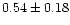 $ 0.54 \pm 0.18$