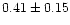 $ 0.41 \pm 0.15$