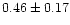 $ 0.46 \pm 0.17$