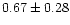 $ 0.67 \pm 0.28$