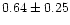 $ 0.64 \pm 0.25$
