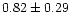 $ 0.82 \pm 0.29$