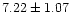 $ 7.22 \pm 1.07$