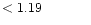 $ < 1.19 \hspace{8ex}$