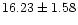 $ 16.23 \pm 1.58$