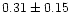 $ 0.31 \pm 0.15$
