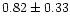 $ 0.82 \pm 0.33$