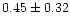 $ 0.45 \pm 0.32$