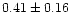 $ 0.41 \pm 0.16$