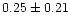 $ 0.25 \pm 0.21$