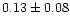 $ 0.13 \pm 0.08$