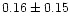 $ 0.16 \pm 0.15$