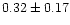 $ 0.32 \pm 0.17$