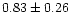 $ 0.83 \pm 0.26$