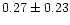 $ 0.27 \pm 0.23$