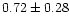 $ 0.72 \pm 0.28$