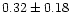 $ 0.32 \pm 0.18$