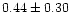 $ 0.44 \pm 0.30$