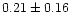 $ 0.21 \pm 0.16$