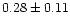 $ 0.28 \pm 0.11$