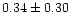 $ 0.34 \pm 0.30$