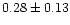 $ 0.28 \pm 0.13$