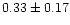 $ 0.33 \pm 0.17$