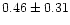 $ 0.46 \pm 0.31$