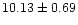$ 10.13 \pm 0.69 $