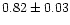$ 0.82 \pm 0.03$