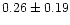$ 0.26 \pm 0.19$