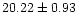 $ 20.22 \pm 0.93$