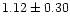 $ 1.12 \pm 0.30$