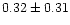 $ 0.32 \pm 0.31$