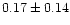 $ 0.17 \pm 0.14$