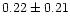 $ 0.22 \pm 0.21$