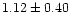 $ 1.12 \pm 0.40$